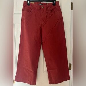 Toad&Co Brick Red Cotton Wide-Leg Pants. 12. NWT.